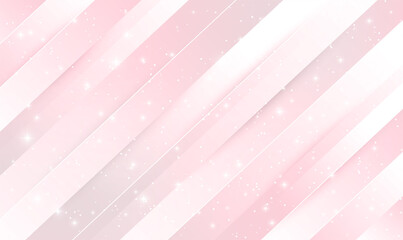 Poster - Light Pink Gradient Stripes Vector Background. Pink sky soft pastels abstract background with shining stars.  Beautiful pattern design for business presentation, poster, template. Vector illustration