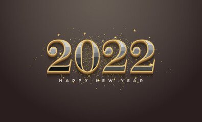 Wall Mural - 2022 happy new year with elegant classic theme