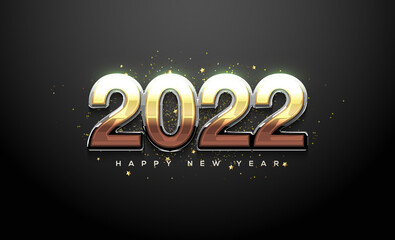 Wall Mural - 2022 happy new year with unique and luxurious design