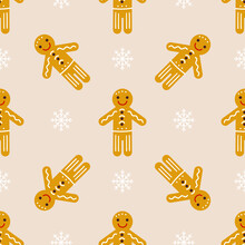 Christmas New Year Seamless Pattern Vector Illustration For Wrapping Paper And Textiles