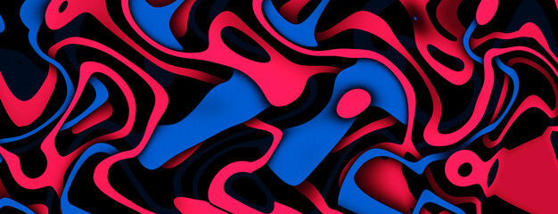 Wall Mural - Bright multicolor background. Blue red wavy pattern.	
