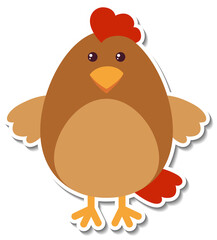 Poster - Chubby chicken animal cartoon sticker