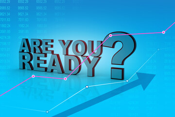 Poster - 3d rendering ARE YOU ready question mark 
