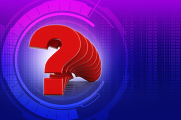 Poster - 3d rendering question mark 
