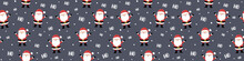 Christmas Pattern With Santa Claus. Wallpaper Concept. Banner. Vector