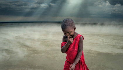 African girl desert