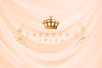 Wall Mural - winner award champion realistic golden trophy and crown template