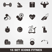 Fitness And Icons Set