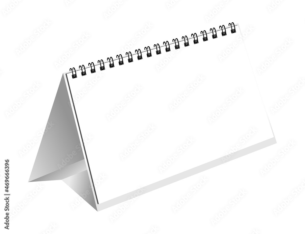 Mockup desktop calendar on a spring Illustration isolated On A White ...