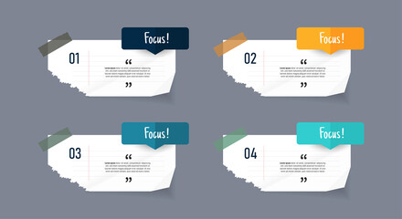 Poster - Text box design with note papers infographic.	
