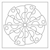 Fototapeta Kosmos - Simple mandala designs to color. Easy coloring pages. Abstract circular illustration. Geometric composition. Black and white patterns. EPS8 file. Coloring-#361