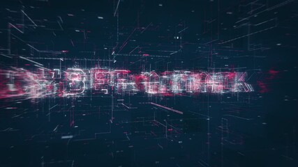 Leinwandbilder - Cyber attack title key word build up animation on a binary code digital network background