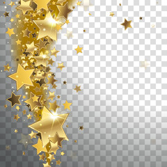 Wall Mural - Stream of Golden and Shiny Stars