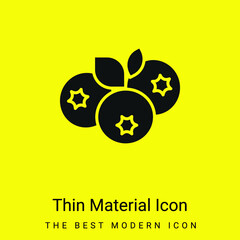 Sticker - Blueberry minimal bright yellow material icon