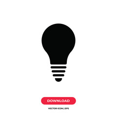 Sticker - Lightbulb icon vector. Bulb sign