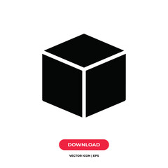 Poster - Cube icon vector. Square sign