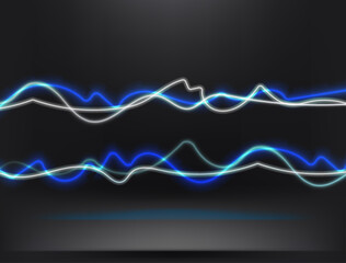 Aufkleber - Impulse waves of neon glow. Vector illustration