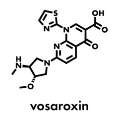 Poster - Vosaroxin cancer drug molecule. Skeletal formula.