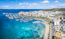 Aerial View Of Sant Antoni De Portmany, Ibiza Islands, Spain