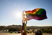 Homosexual Man With LGBT Flag