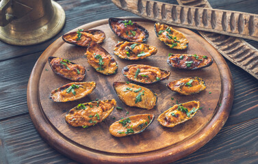 Sticker - Baked mussels stuffed with cheese