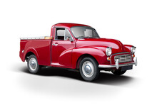 Classic British Pick-up Truck Isolated On White Background	
