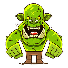An Illustration Of A Stylised Troll Or Other Monster Face Emoji