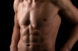 © Alex - Man Showing ABS. Muscle man Posing. Strong Body Concept. Topless Sportman Bodybuilder. Six Pack