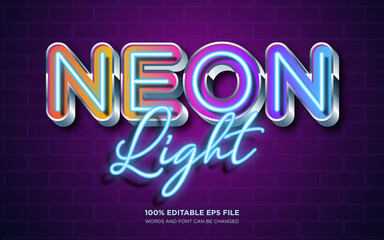 Poster - neon glow editable text style effect