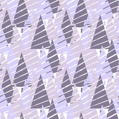 Christmas background vector seamless pattern of stylized Christmas trees. Wallpaper for wrapping paper, invitations, paper and cards, website backgrounds. New Year and Christmas festive forest conifer