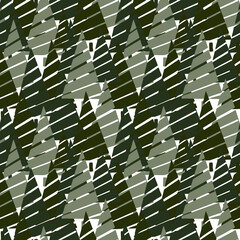 Christmas background vector seamless pattern of stylized Christmas trees. Wallpaper for wrapping paper, invitations, paper and cards, website backgrounds. New Year and Christmas festive forest conifer
