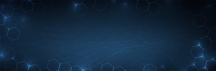 Aufkleber - Futuristic Hexagon background. Blue Hexagonal pattern. Modern vector illustration