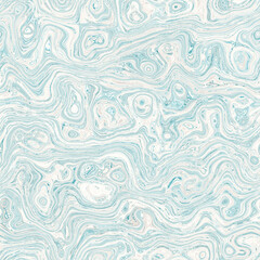 Aegean teal mottled swirl marble nautical texture background. Summer coastal living style home decor. Liquid fluid blue water flow effect dyed textile seamless pattern.