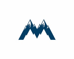 Poster - Mountain forming M Letter logo