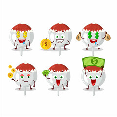 Poster - Christmas hat cookies candy cartoon character with cute emoticon bring money