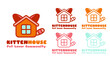 Kitten House Logo Design Template. Suitable to use for pet lover community. 