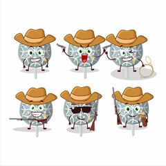 Sticker - Cool cowboy snowflake cookies candy cartoon character with a cute hat