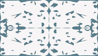 Fototapete - illustration design of white and blue color abstract vintage mandala background perfect for wallpaper, patterns and sign