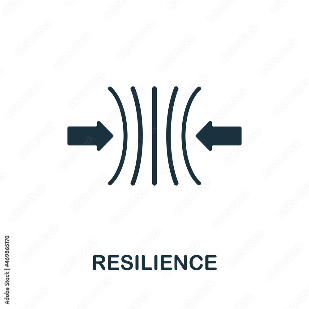 Resilient Signs Resilience icon. Monochrome sign from work ethic collection. Creative ...