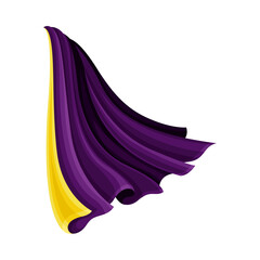 Canvas Print - Purple Cloak or Cape as Loose Silk Garment Worn Over Clothing Vector Illustration