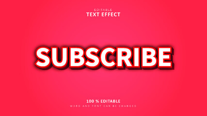 Wall Mural - Editable Text Effect. 3D Text Effect Template. Subscribe Style