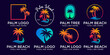 © muh - Palm logo collection with creative element concept premium vector Premium Vector