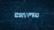 Crypto currency title key word on a binary code digital network background