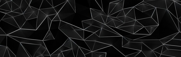 Poster - Abstract dark polygonal mosaic background