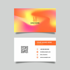 Wall Mural - business card modern template abstract wavy mesh gradation color concept, vector design graphic