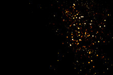 Abstract Black Background With Defocused Sequins.