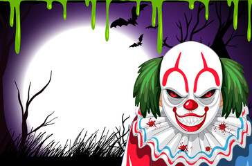 Poster - Empty halloween banner with creepy clown