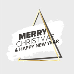 Wall Mural - minimalist modern christmas card with tree