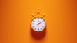 Orange Stopwatch Time Clock Alarm Watch White Face Timer Orange Background 3d illustration render