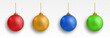 Vector set of toys for the Christmas tree on an isolated transparent background. Ball on the christmas tree png, multi-colored balls. Christmas decoration, decoration.